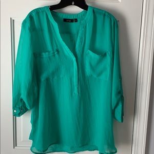 Apt. 9 Green Sheer Top Size XL